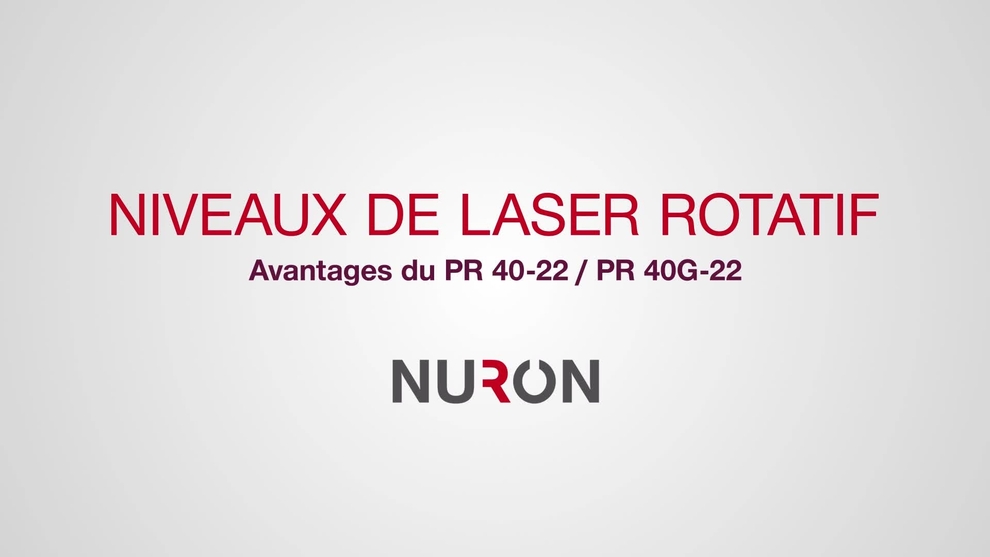 Il video PR 40-22 / PR 40G-22 mostra caratteristiche e vantaggi dei nuovi laser rotanti su piattaforma batteria Nuron.