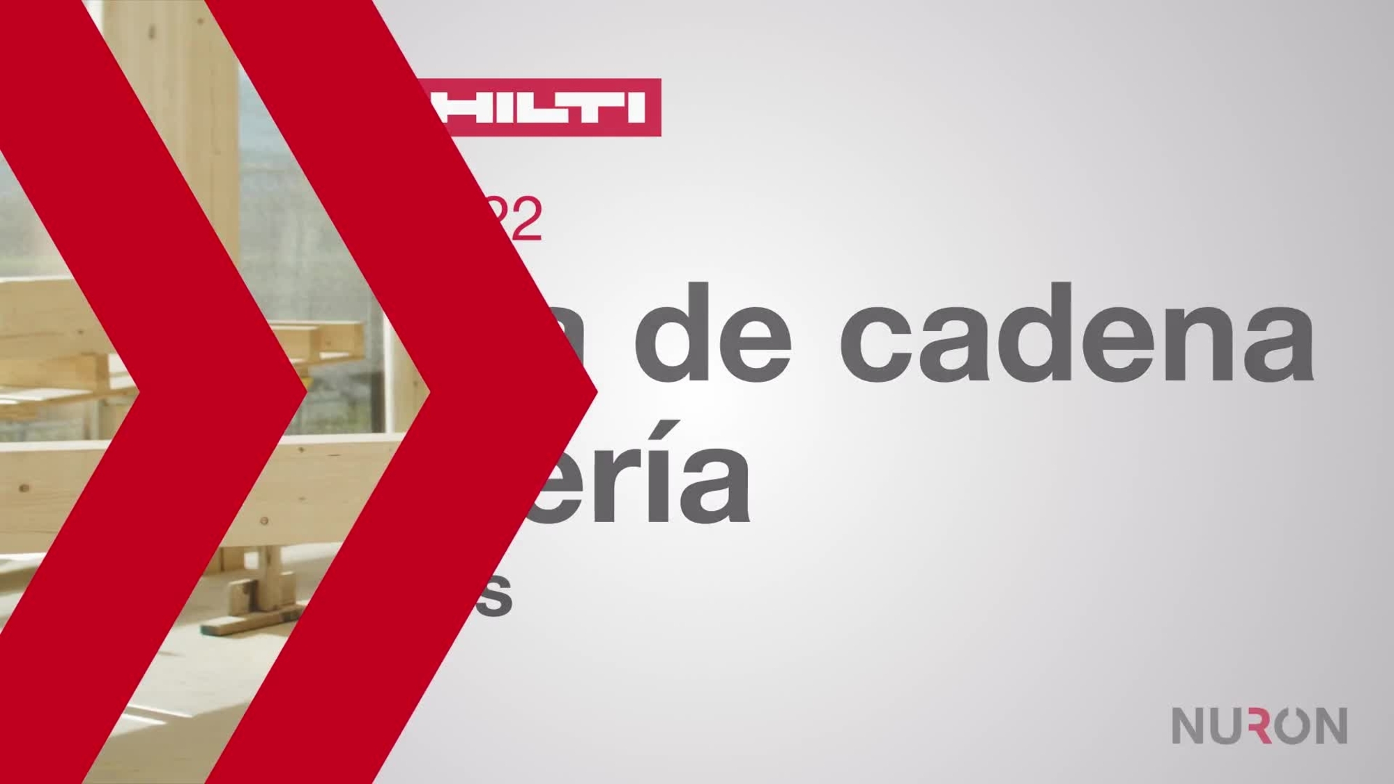 Vídeo de presentación de la motosierra con alimentación a pack de baterías SCN 60-22 de Hilti en la plataforma de batería Nuron. El video muestra las características y beneficios de esta sierra.