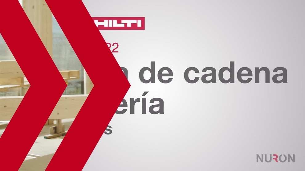 Vídeo de presentación de la motosierra con alimentación a pack de baterías SCN 60-22 de Hilti en la plataforma de batería Nuron. El video muestra las características y beneficios de esta sierra.
