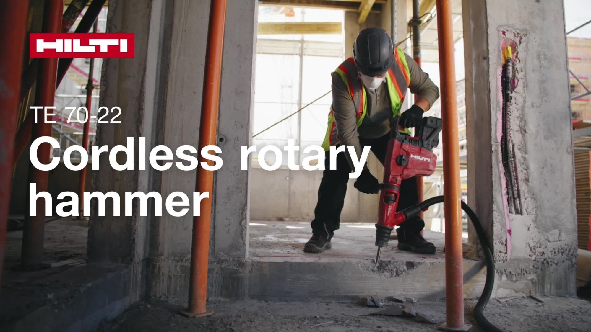 Features and benefits video for Nuron TE 70-22 cordless rotary hammer.