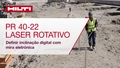 Vídeo instrutivo que mostra como definir corretamente uma inclinação digital com o ponto de mira eletrónico no laser rotativo PR 40-22.