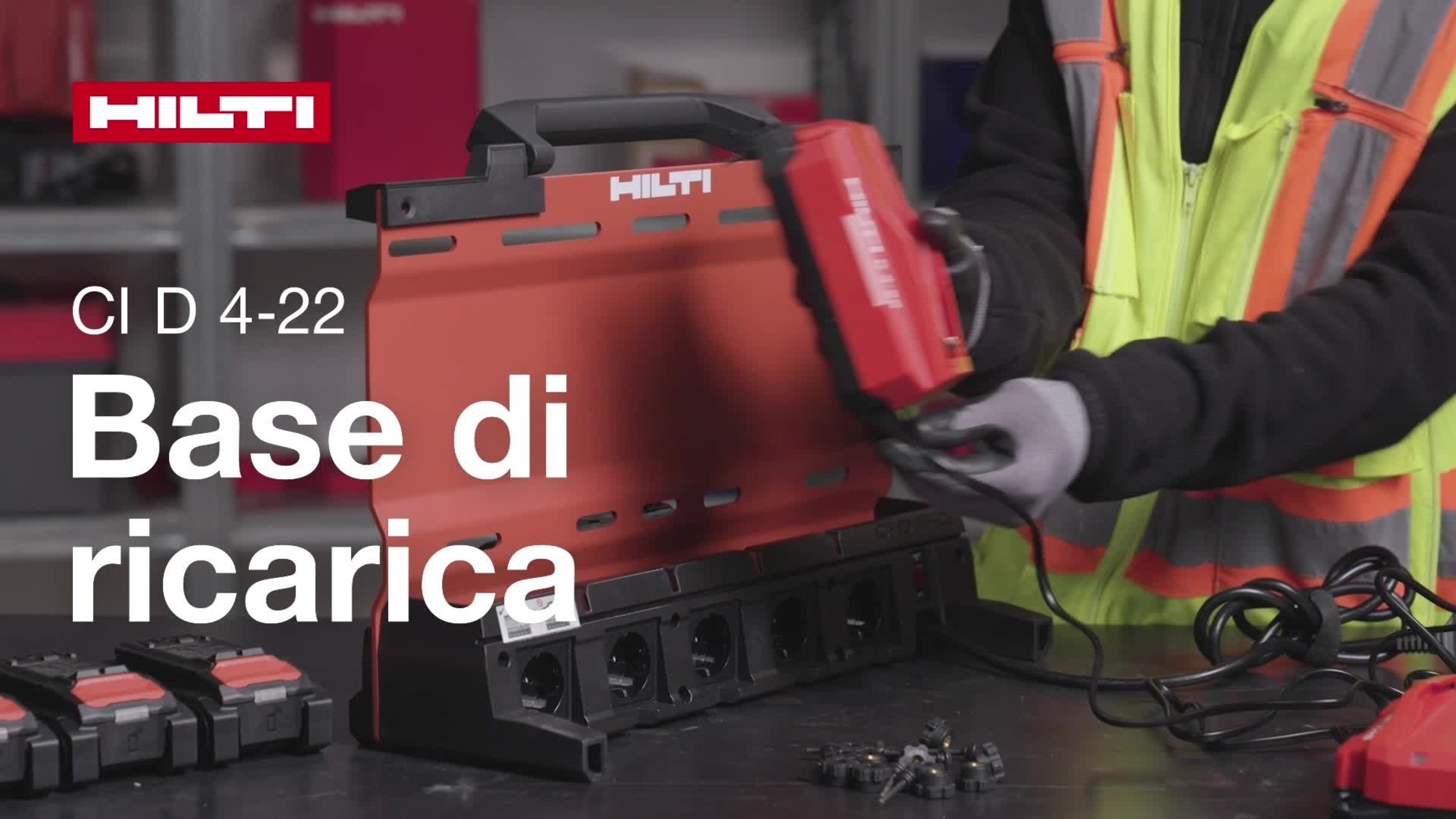 Anleitungsvideo zur Installation und Verwendung der CI D 4-22 Ladestation, einschließlich Mehrschacht-Einrichtung, Wandhalterung und ProKit-Anschluss.