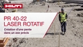 Anleitungsvideo, das zeigt, wie man mit dem Rotationslaser PR 40-22 eine digitale Neigung mit elektronischer Zielerfassung richtig einstellt.