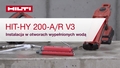 Wersja YouTube filmu instrukt.: montaż kotwy chemicznej HIT HY 200-A/R-V3 w otworach wypełn. wodą.