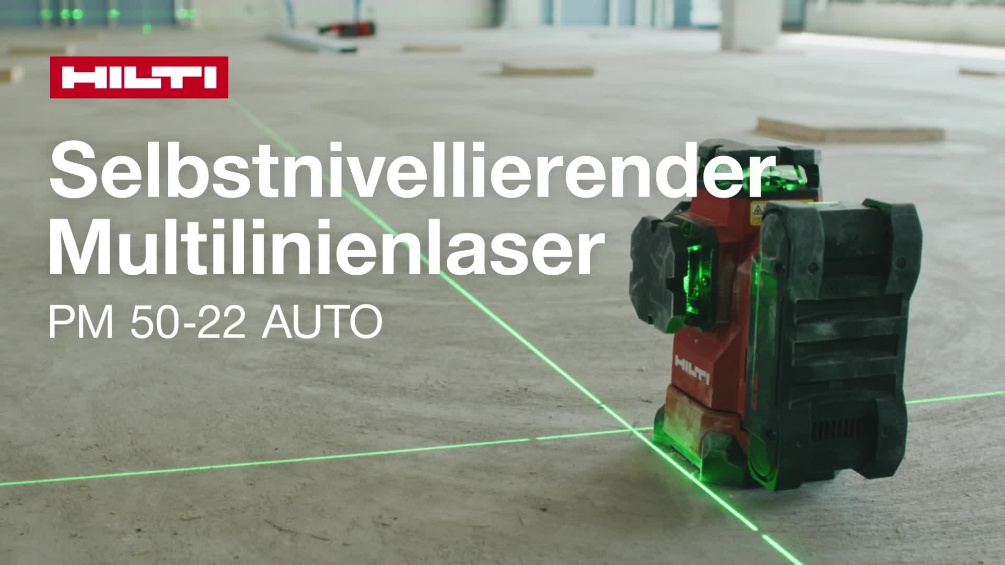 Vidéo promotionnelle sur le PM 50-22 AUTO. Cette vidéo illustre le fonctionnement du laser ligne automatique, ainsi que ses fonctionnalités et ses avantages.