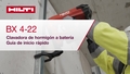 Vídeo de instrucciones sobre cómo utilizar la clavadora de hormigón a batería BX 4-22. En este vídeo se presenta una guía de inicio rápido. Esta es la versión para W1 y ROW.