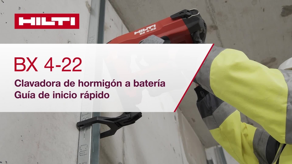 Vídeo de instrucciones sobre cómo utilizar la clavadora de hormigón a batería BX 4-22. En este vídeo se presenta una guía de inicio rápido. Esta es la versión para W1 y ROW.