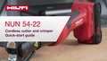 Instructional how-to video of the NUN 54-22 on how to properly perform a basic setup and the basic operation intructions for crimping pipes and cutting cables.