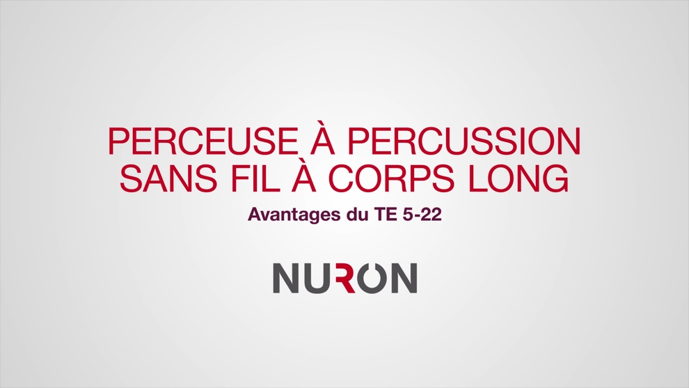 Promotional video showcasing the features and benefits of the new Nuron TE 5-22 Cordless Long Body Rotary Hammer Drill. This video uses imperial measurements. Shot in Houston, TX on 3/9/23. (FRCA) (16x9) French Canadian Quebec