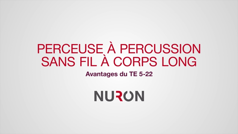 Promotional video showcasing the features and benefits of the new Nuron TE 5-22 Cordless Long Body Rotary Hammer Drill. This video uses imperial measurements. Shot in Houston, TX on 3/9/23. (FRCA) (16x9) French Canadian Quebec