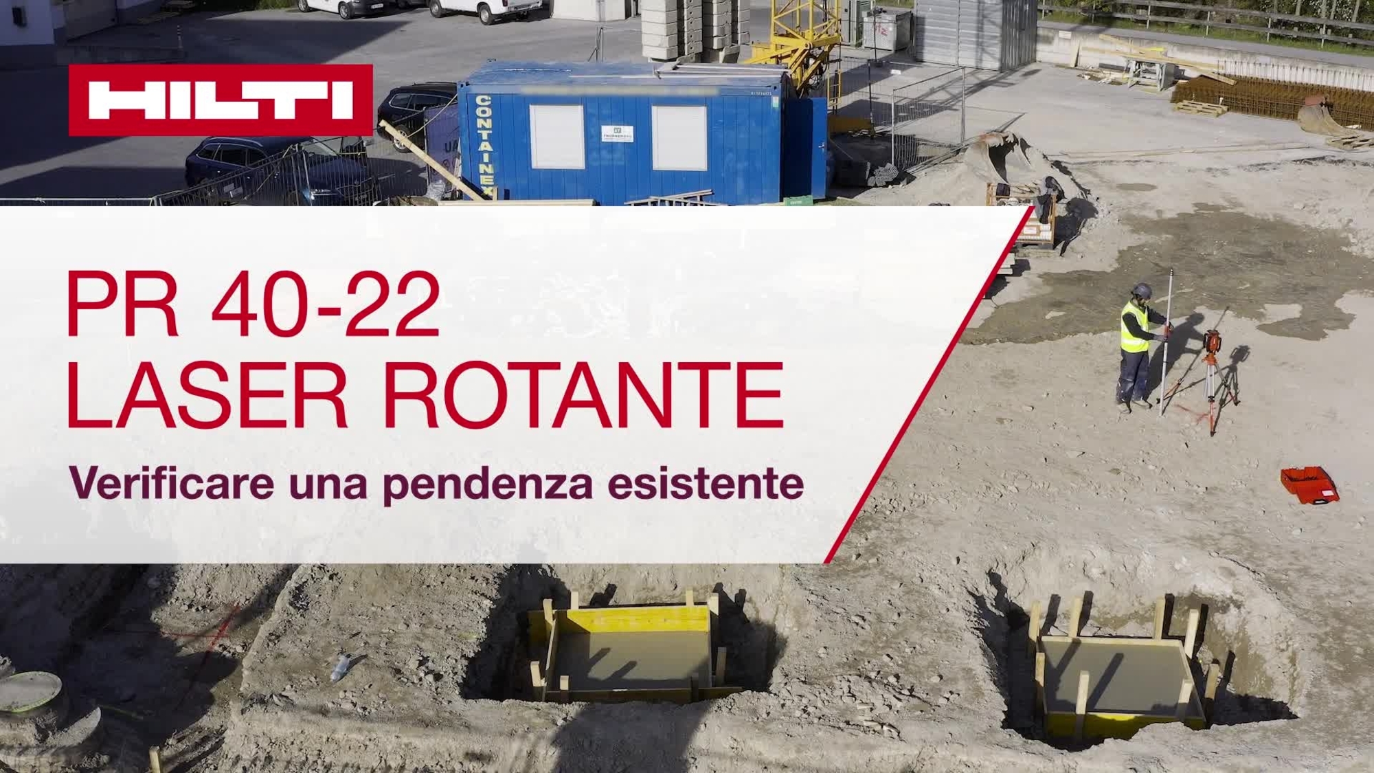 Anleitungsvideo zur Überprüfung einer bestehenden Neigung mit dem Rotationslaser PR 40-22.