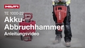 Anleitungsvideo zum richtigen Einsatz des Akku-Meißelhammers TE&nbsp;1000-22 mit Staubabsaugung und Exo-T.