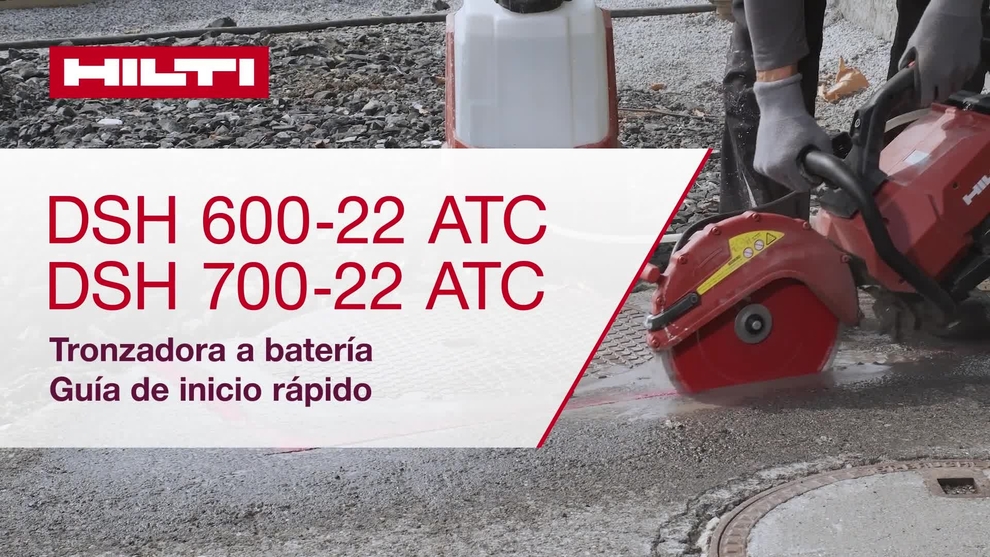 Vídeo con la guía de inicio rápido de la tronzadora a batería DSH 600-22 ATC y DSH 700-22 ATC Gen.2.