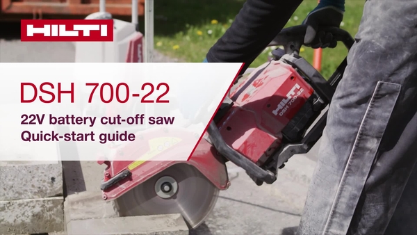 Instructional video of the cordless cut-off saw DSH 700-22 showing how to properly get started.
