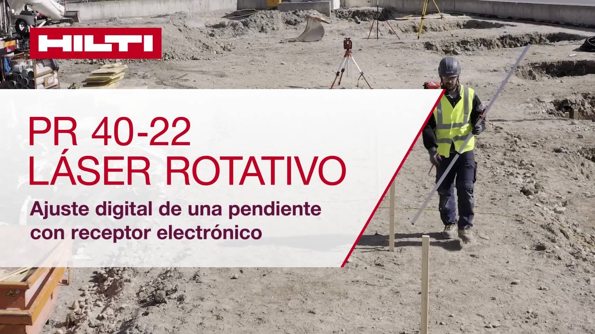 Vídeo del ajuste de pendiente digital con orientación electrónica con el láser rotativo PR 40-22.