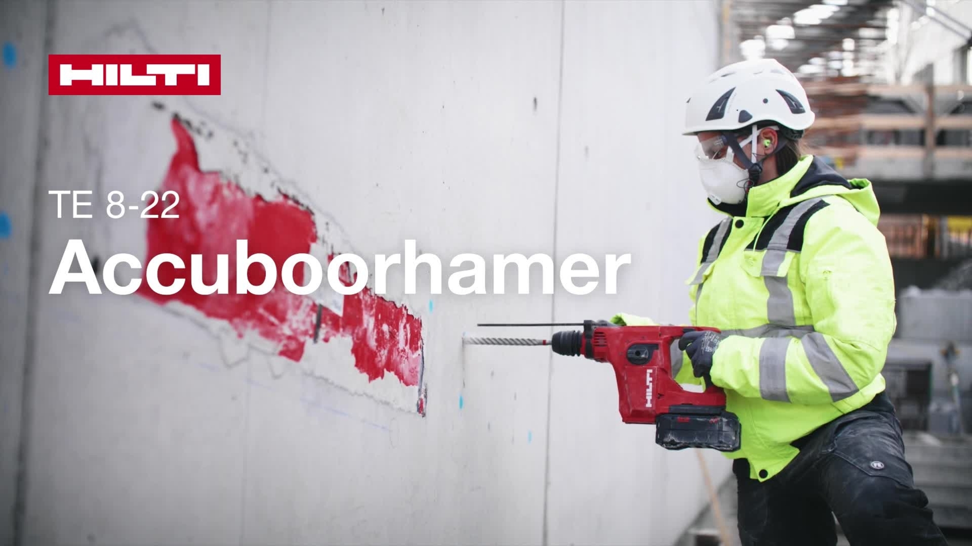 Promotievideo voor de snoerloze boorhamer TE 8-22. Deze video toont de functies en voordelen van de gereedschappen op authentieke werkplaatsen.