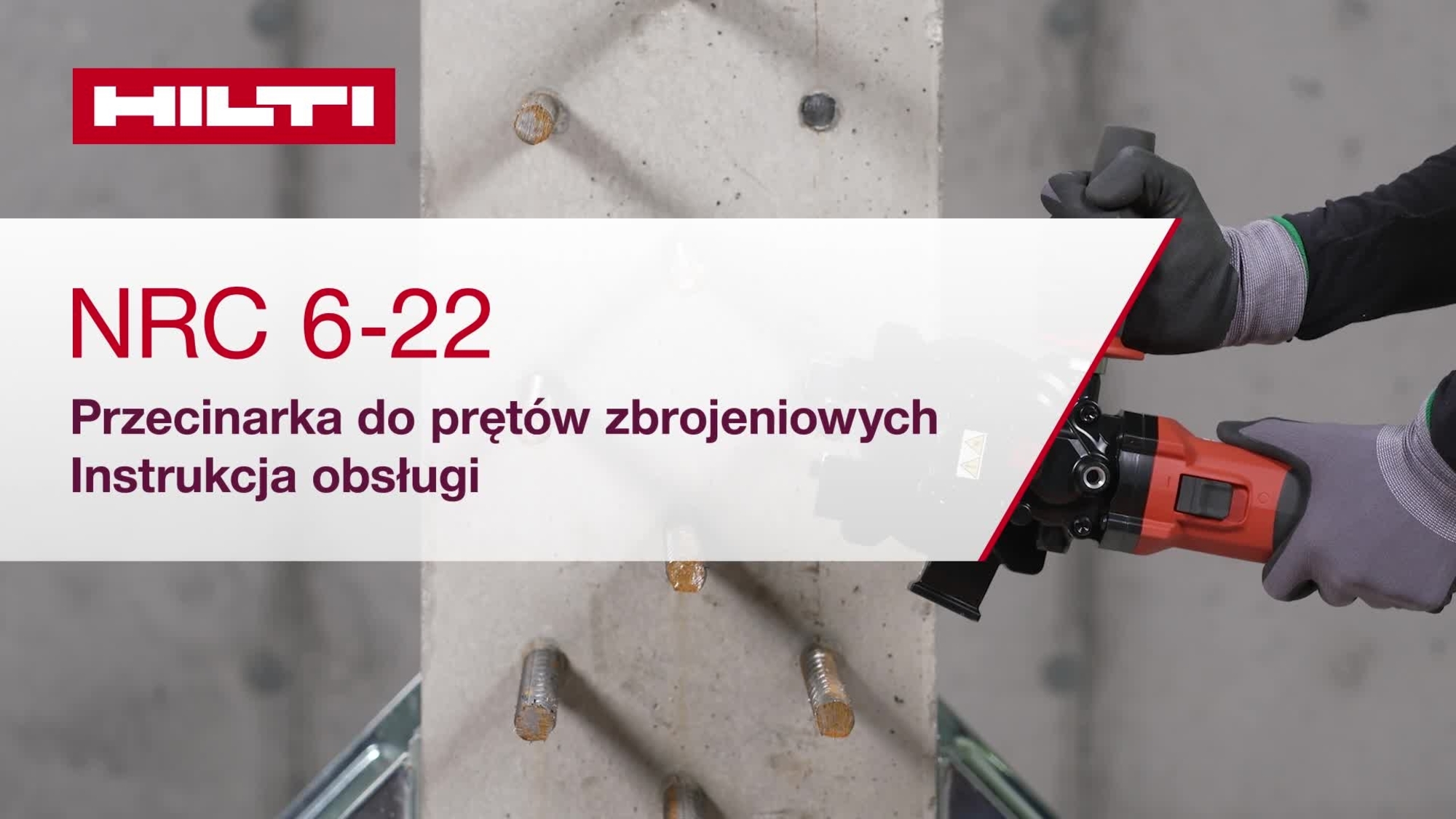 Film instruktażowy: sposób używania przecinarki do cięcia prętów zbrojeniowych NRC 6-22. W tym filmie przedstawiono skróconą instrukcję obsługi. Jest to wersja dla ROW. 