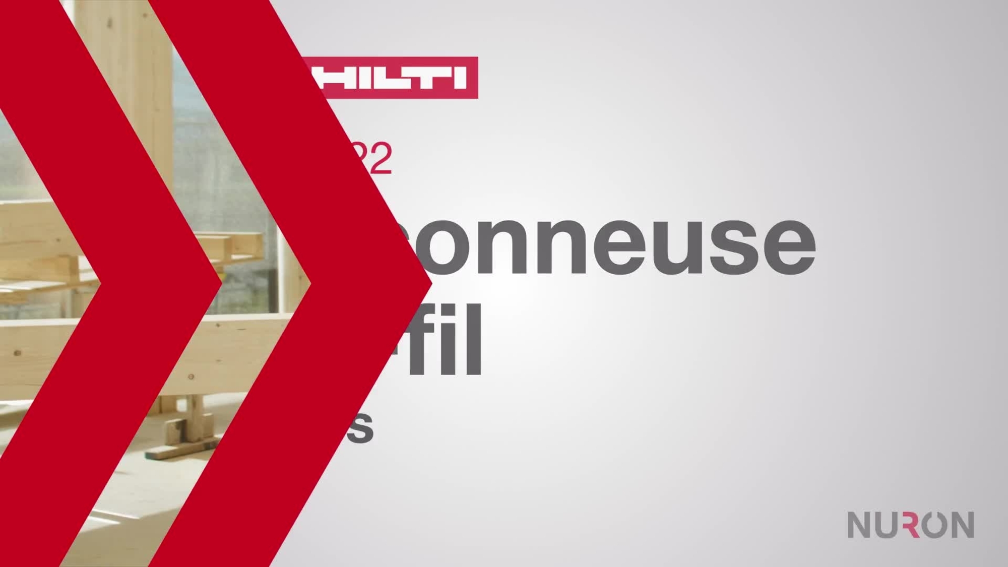 Präsentationsvideo für die Akkupaket-Motorsäge SCN 60-22 von Hilti auf der Nuron Akkuplattform. Das Video zeigt die Eigenschaften und Vorteile dieser Säge.