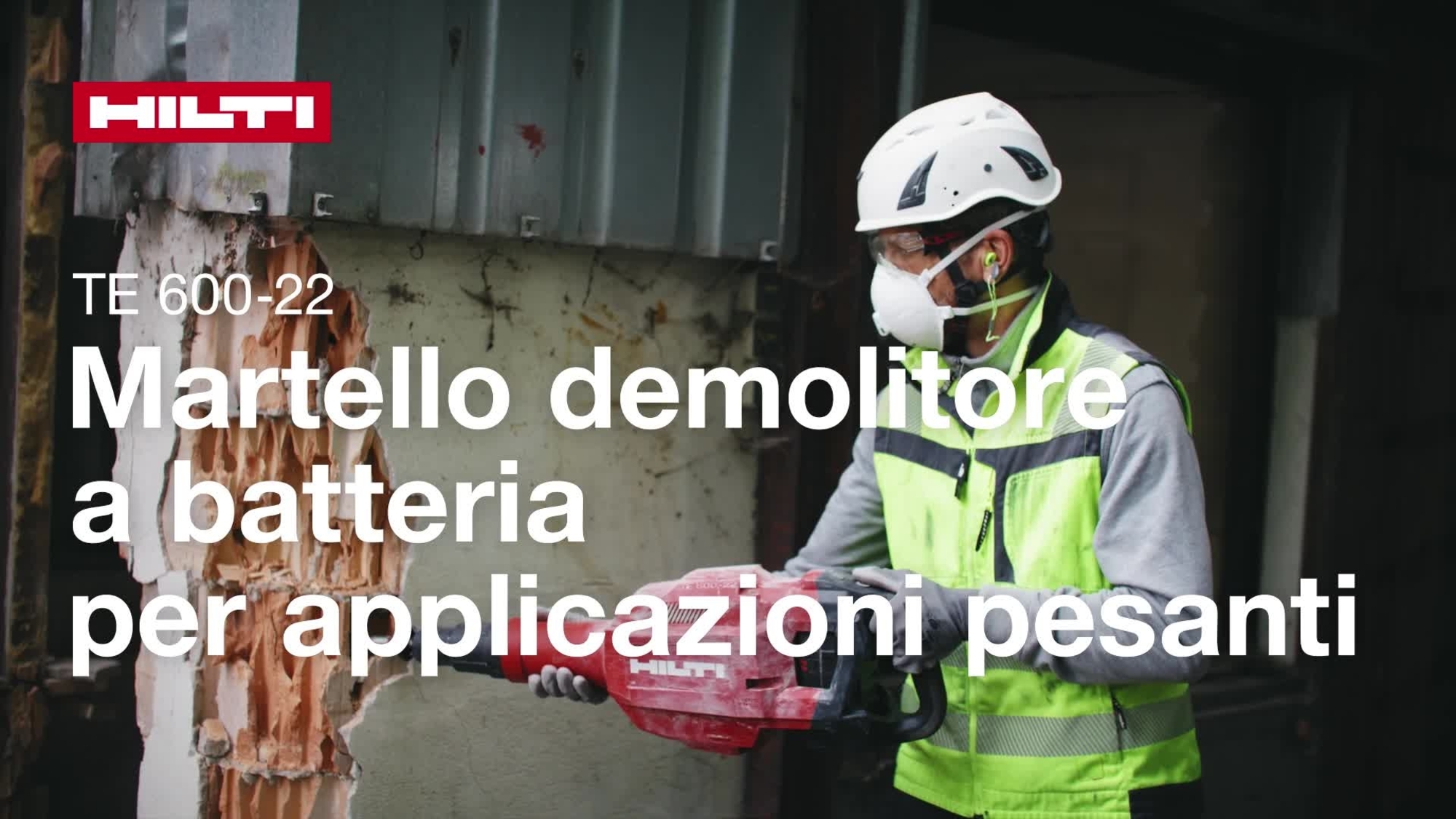 Video dimostrativo TE 600-22. Questo video mostra le caratteristiche e i vantaggi del demolitore cordless e presenta una sequenza con outro standard per la sincronizzazione con le pagine prodotto HOL.