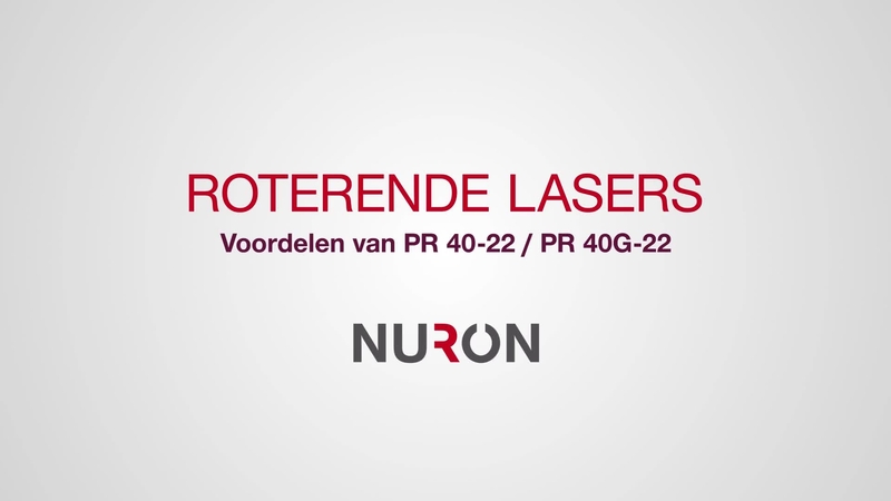PR 40-22/PR 40G-22 video over functies en voordelen van nieuwe rotatielasers op het Nuron batterijplatform.