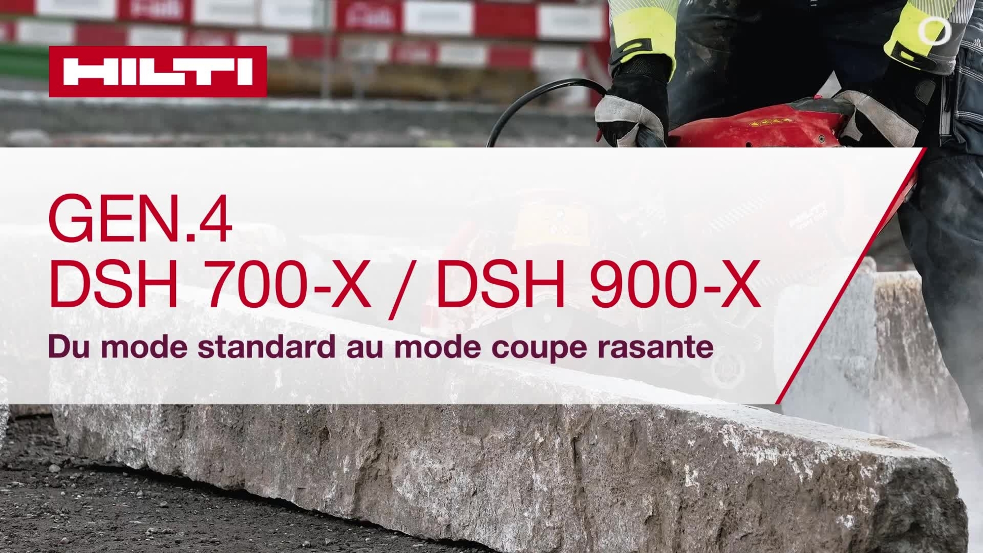 Vidéo montrant comment passer du mode standard au mode de coupe à ras de la DSH 700-X / 900-X (G4).