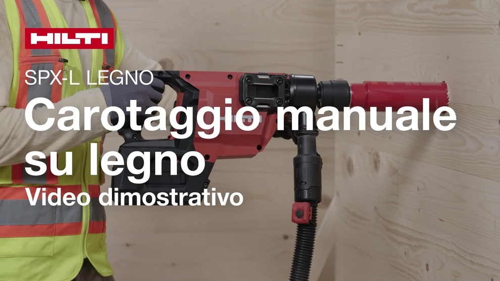 Video didattico sull'uso della carotatrice manuale SPX SCX-L Wood.