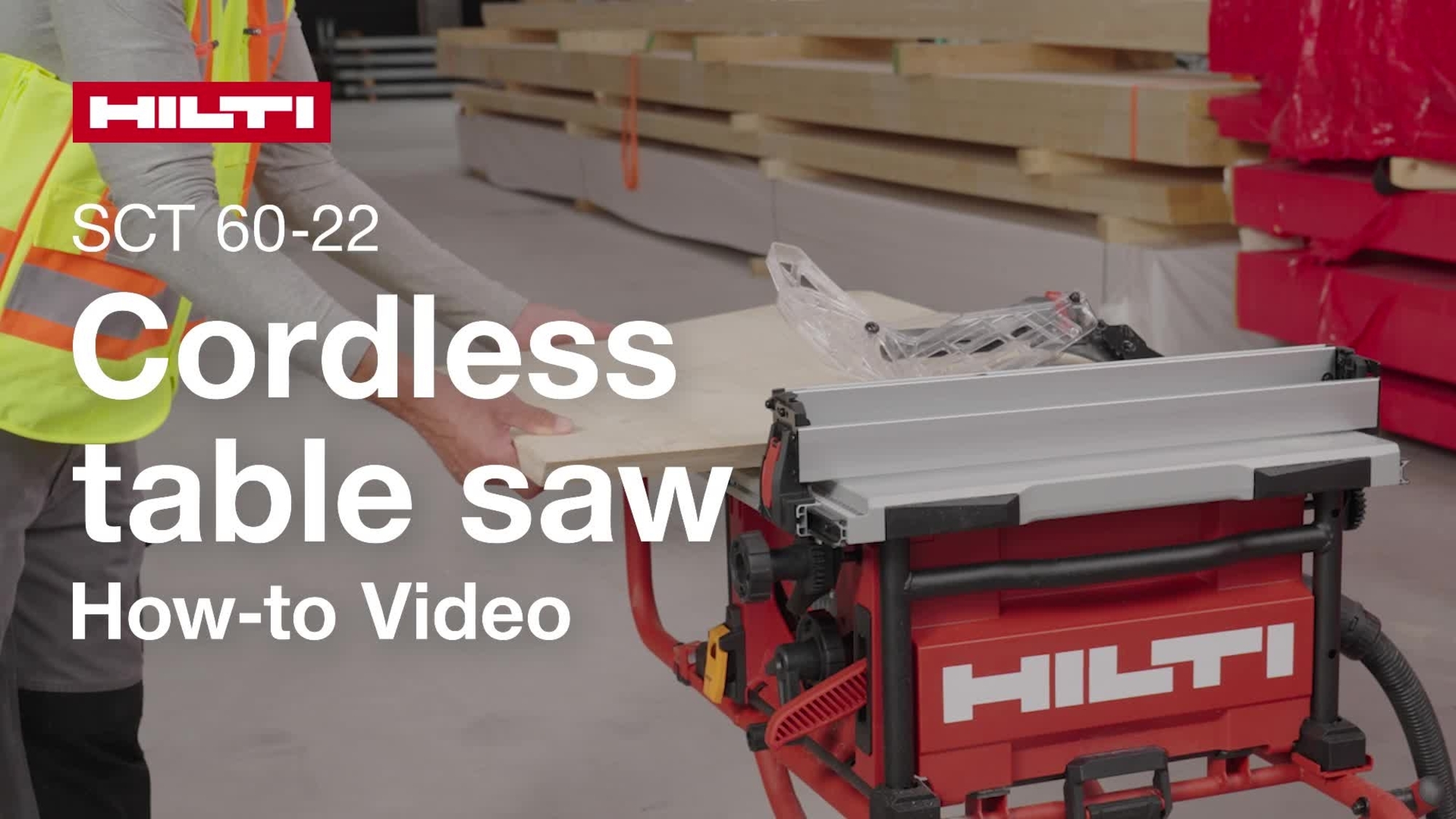 Video návod o&nbsp;řádném používání akumulátorové stolní pily SCT 60-22. Verze ROW.