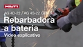 Vídeo de instruções sobre como utilizar corretamente as rebarbadoras sem fios AG 4D-22 e AG 4S-22 Gen3.