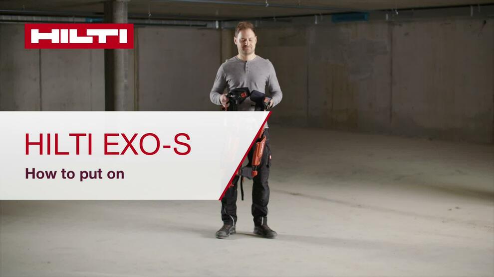 This is a how to put on video for the EXO-S Exoskeleton. It is a sequence showing how to put on EXO-S. This is a HNA version to reflect imperial system measurements.