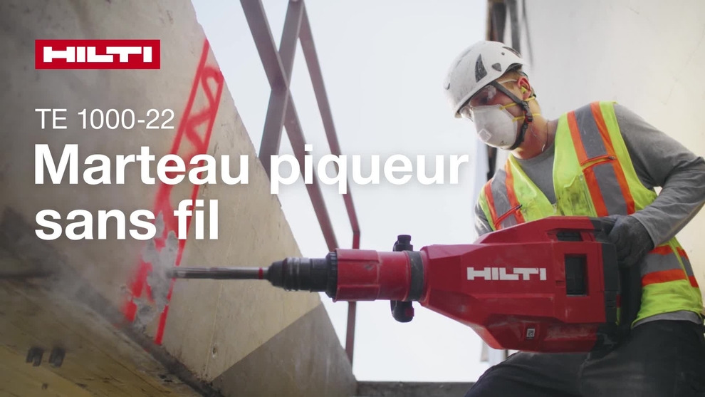 Promotional video of the cordless demolition hammer TE 1000-22 highlighting all its features and benefits. (Edited for W1) French Canadian version.