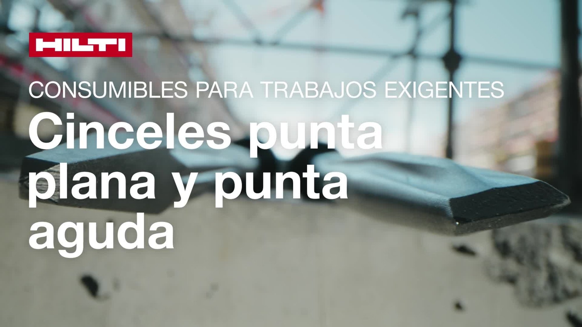Vídeo promocional que comunica las características y ventajas de nuestra nueva gama de cinceles de punta cónica y punta plana para martillos rompedores de carga pesada. Cierre estándar para HOL