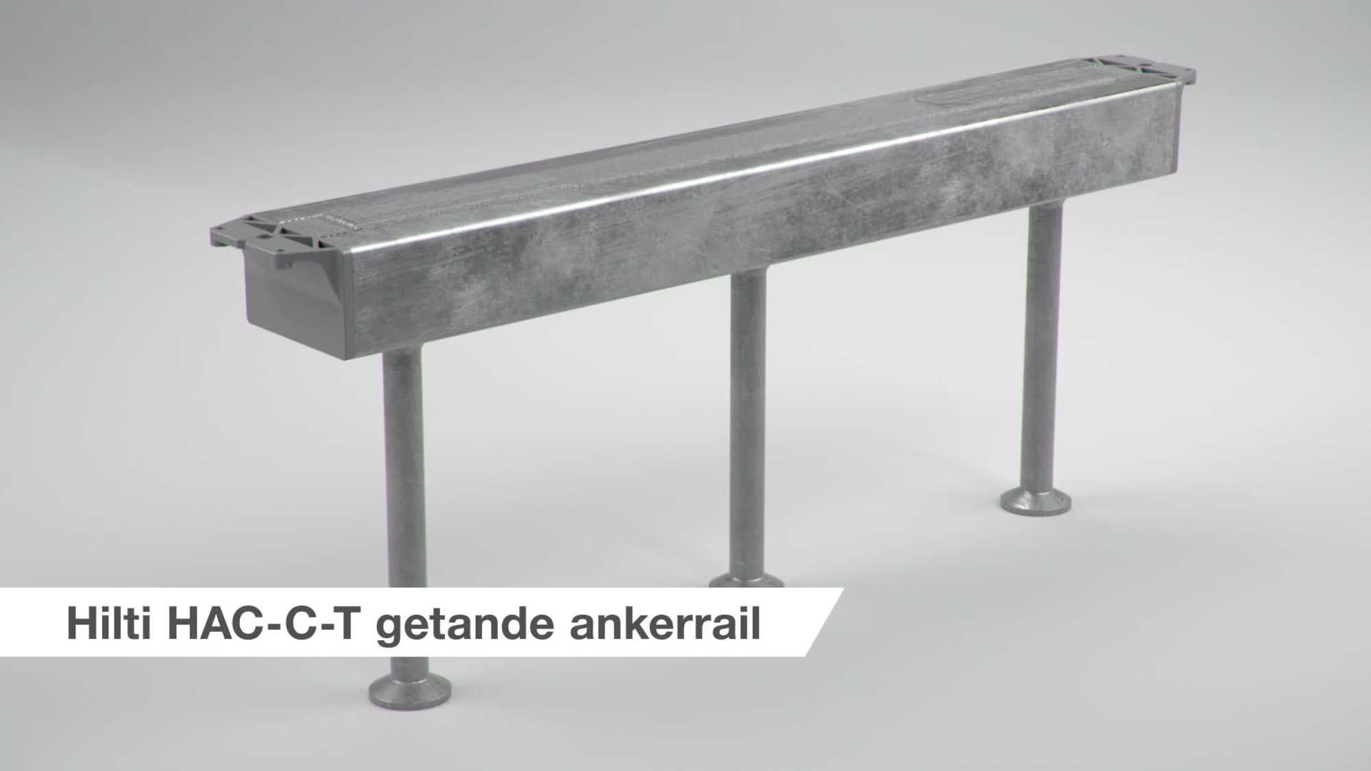 Instructievideo voor het correct gebruik van het Hilti HAC-C-T gekarteld ankerrail.