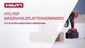 Werbevideo für den HTC-P2P Holzverbinder. Dieses Video zeigt, wie der Konstruktionsverbinder für Bodenplatten im Brettsperrholzbau funktioniert und welche Eigenschaften und Vorteile er hat.