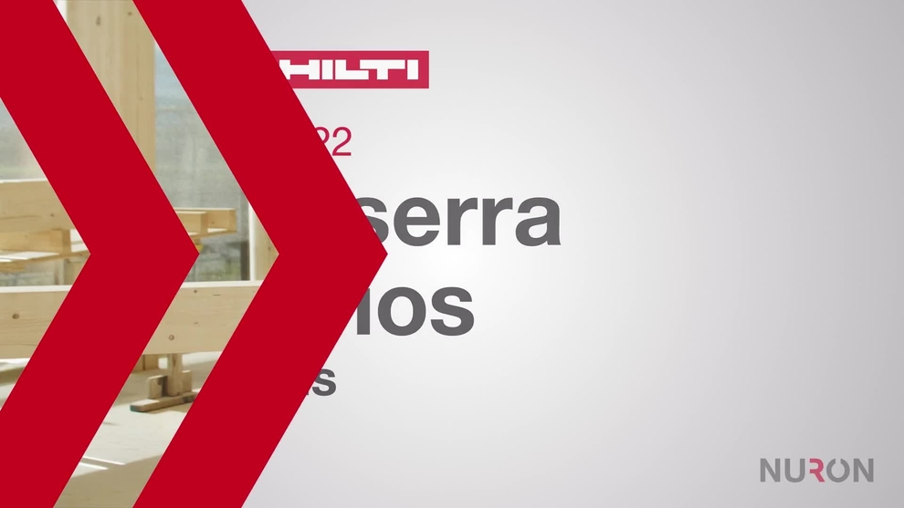 Vídeo de demonstração da motosserra a bateria SCN 60-22 da Hilti na plataforma de baterias Nuron. O vídeo mostra as características e vantagens desta serra.