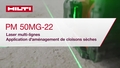 Vidéo tutorielle sur l’utilisation du laser multidirectionnel PM 50MG-22 pour l'application de la disposition de cloisons sèches. Cette vidéo présente un guide de démarrage rapide. Il s’agit de la version pour W1 et ROW