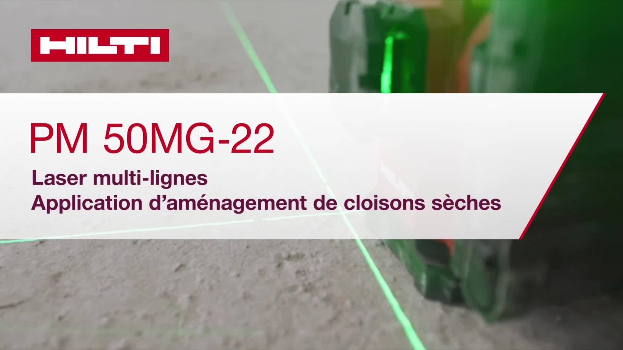 Vidéo tutorielle sur l’utilisation du laser multidirectionnel PM 50MG-22 pour l'application de la disposition de cloisons sèches. Cette vidéo présente un guide de démarrage rapide. Il s’agit de la version pour W1 et ROW