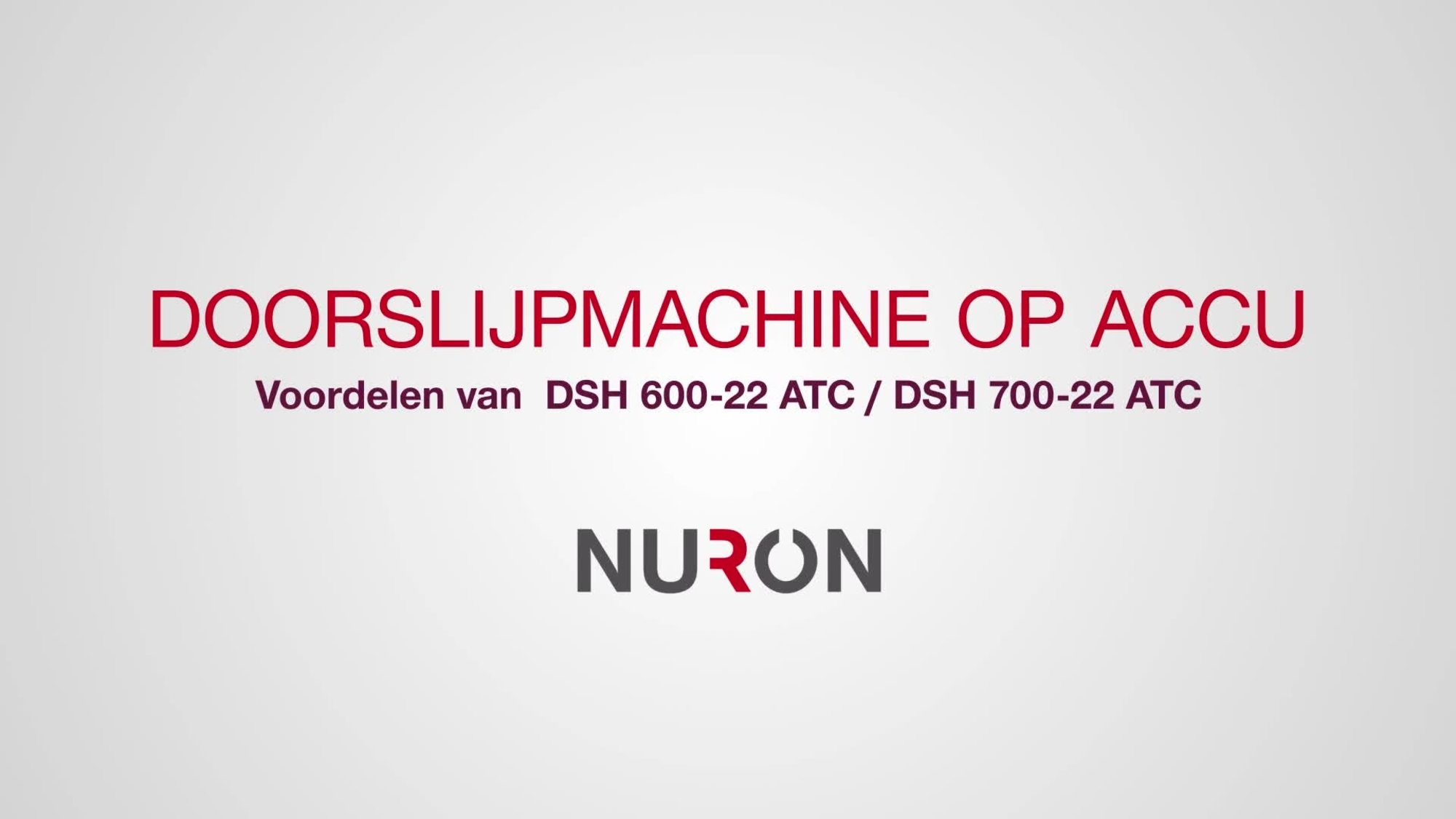 De demonstratievideo is voor de generatie 2 DSH 600-22 en DSH 700-22 accu afkortzagen op het Nuron-accuplatform. De video toont de functies en voordelen van beide zagen.