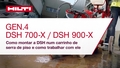 Vídeo instrutivo que mostra como montar a serra a gasolina num trem de serra de pavimento e como trabalhar com as DSH 700-X / 900-X (G4).