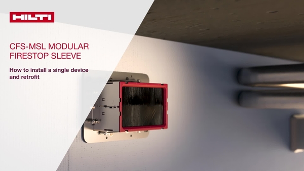 Instructional how-to video of the CFS-MSL modular firestop sleeve on how to install single devices and retrofit