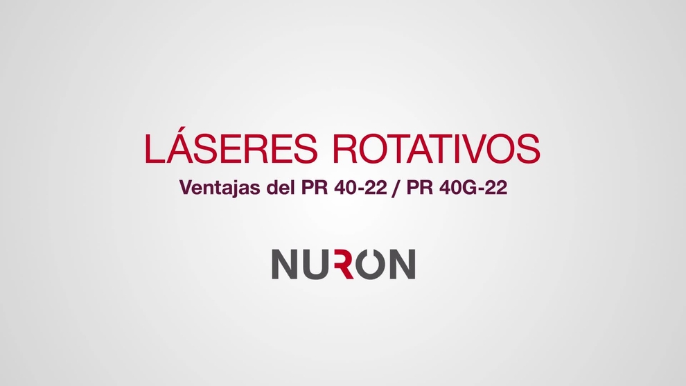 Vídeo de PR 40-22/PR 40G-22 con funciones y ventajas de nuevos láseres rot. en la plat. bat. Nuron.