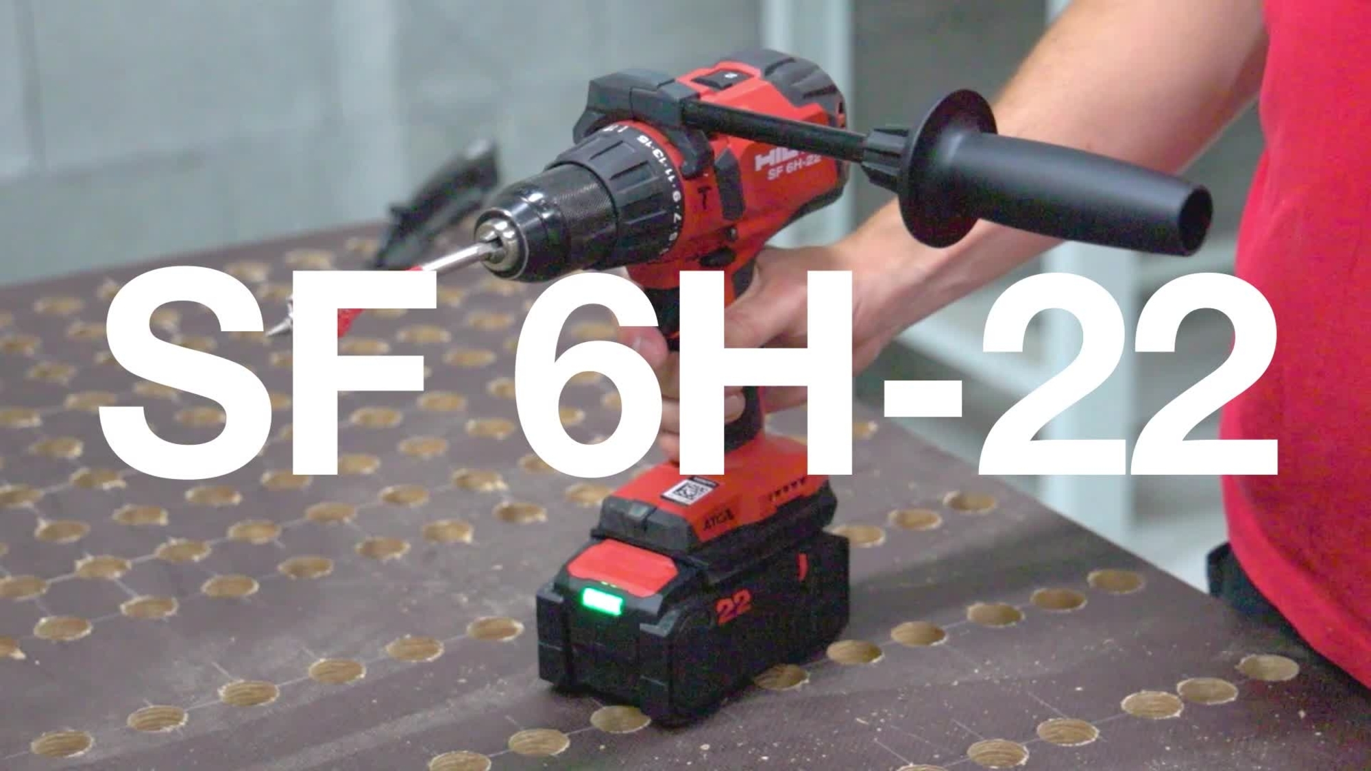 Digital Demo for SF 6H-22 Cordless Drill with presenter, text overlays, voiceover and music