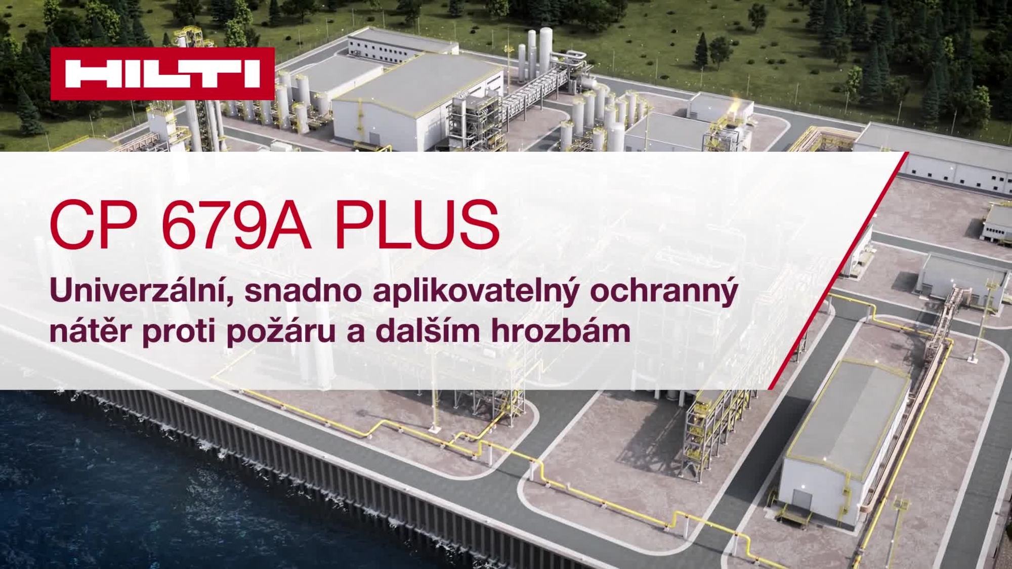 Propagační video o Hilti CP 679A Plus – protipožární nátěr na kabely, proti požáru a dalším hrozbám. 