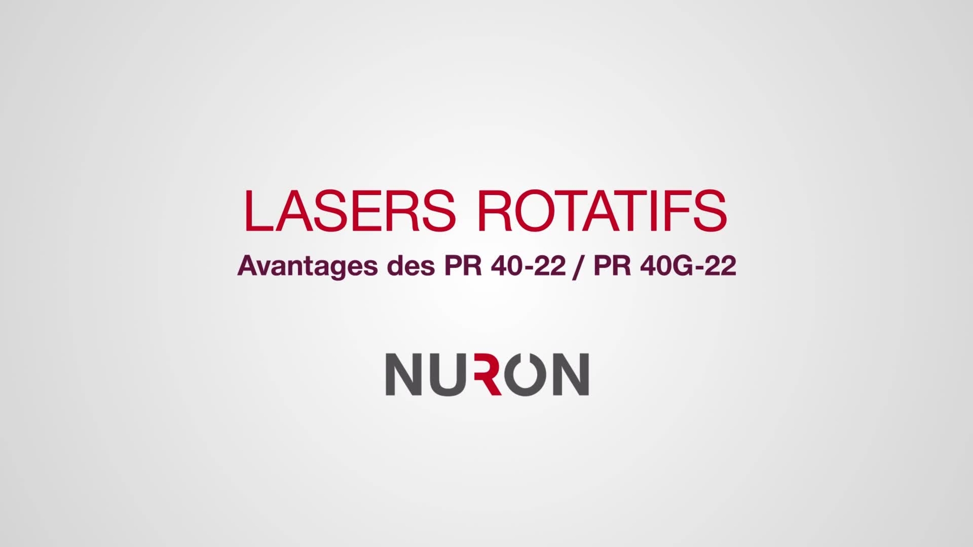 De PR 40-22 / PR 40G-22 showcase video belicht de kenmerken en voordelen van onze nieuwe rotatielasers op het Nuron accu platform.
