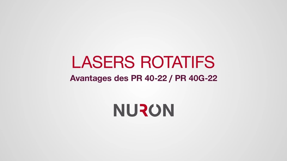 Vidéo sur les nouveaux lasers rotatifs PR 40-22 / PR 40G-22 sur la plateforme de batteries Nuron.