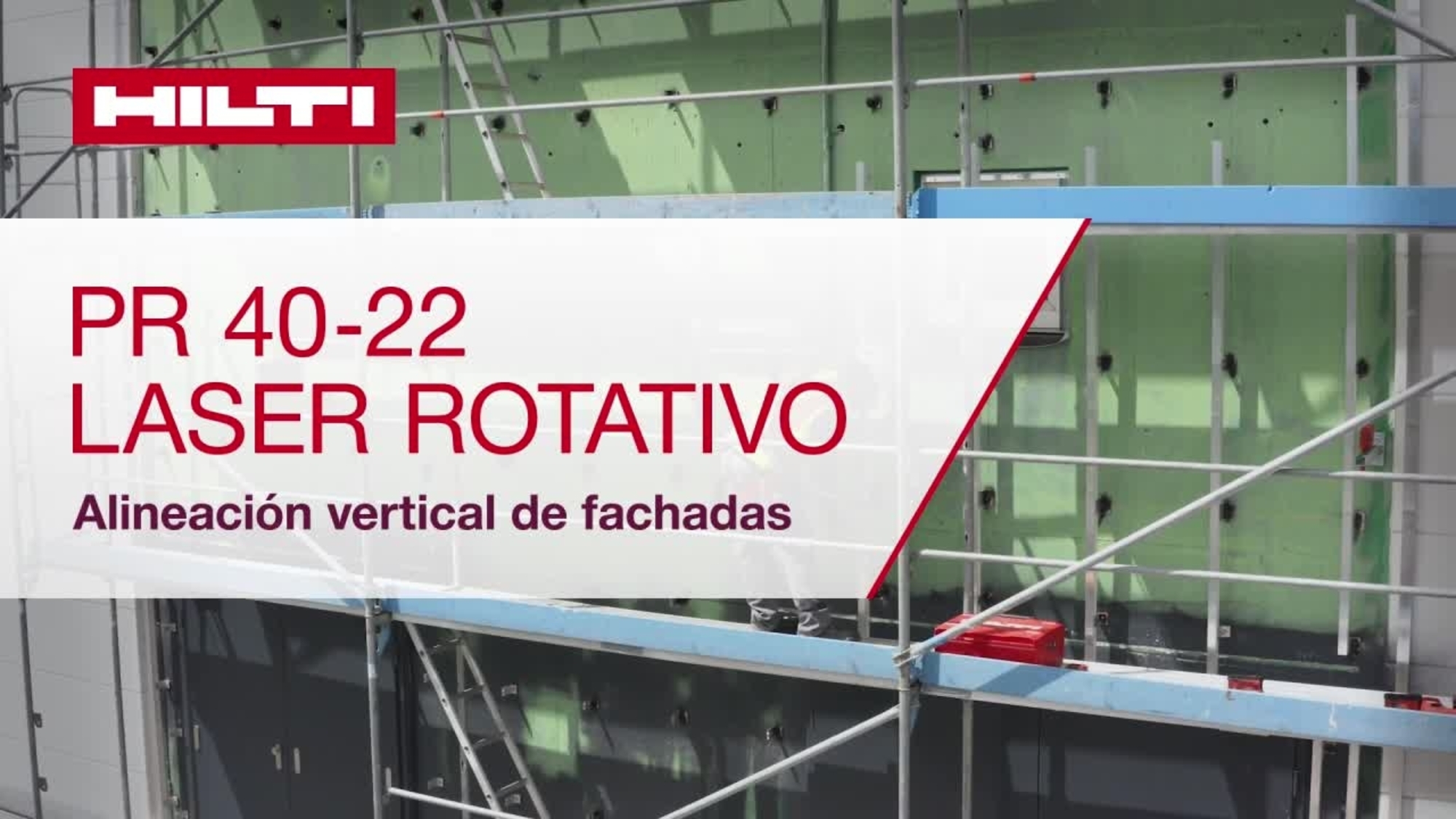 Vídeo de instrucciones sobre cómo alinear fachadas verticalmente con el láser rotativo PR 40-22