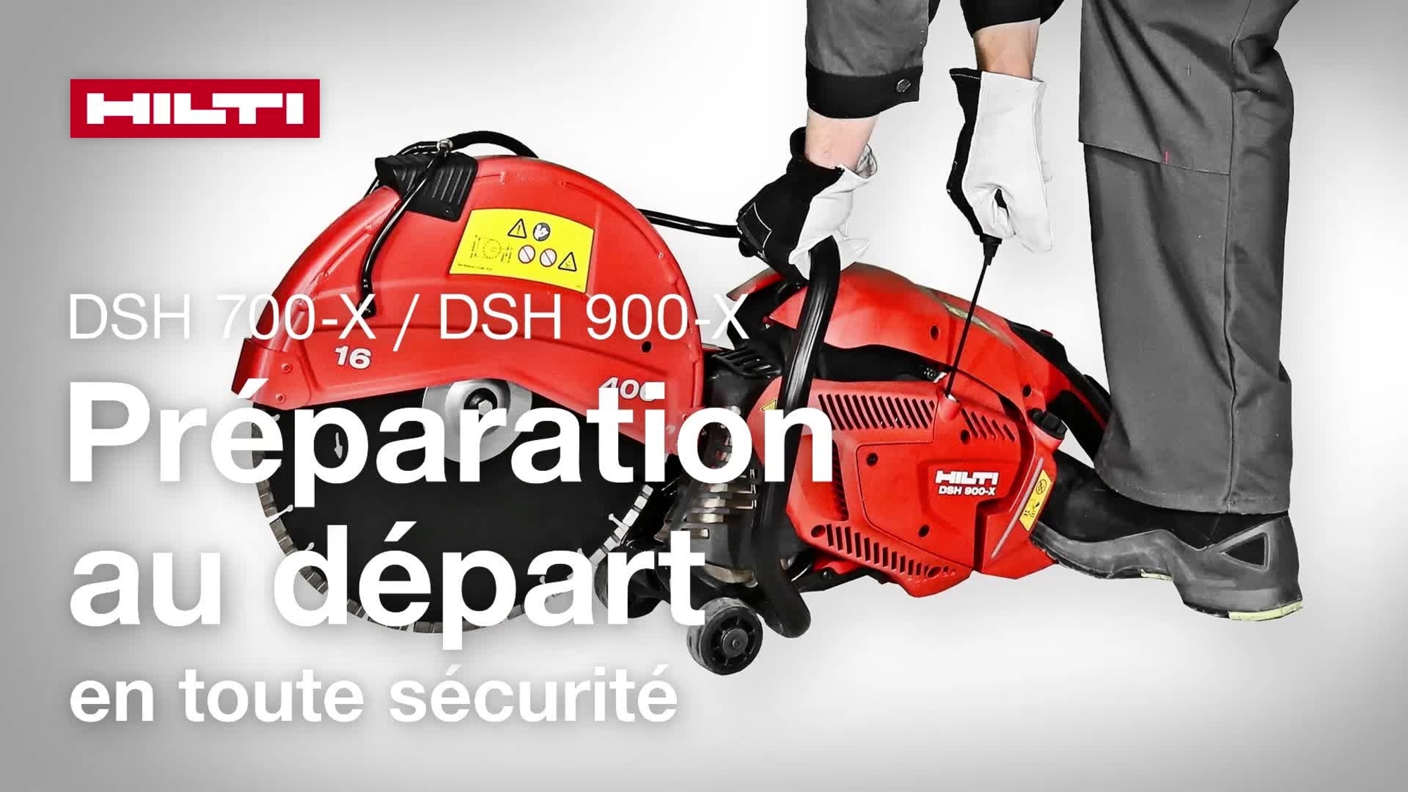 Vidéo de préparation sûre du démarrage de tronçonneuse thermique portative DSH 700-X / 900-X (G4).