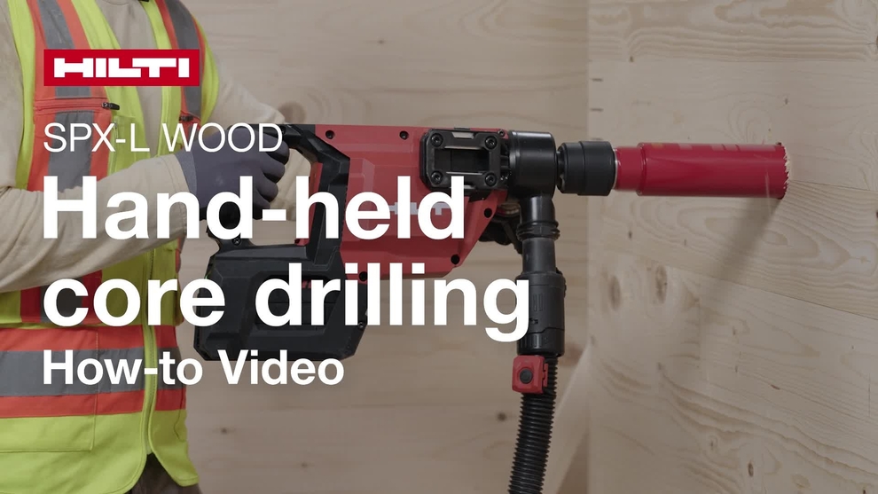 Instructional video on how to use SPX hand-held core drilling SCX-L wood.