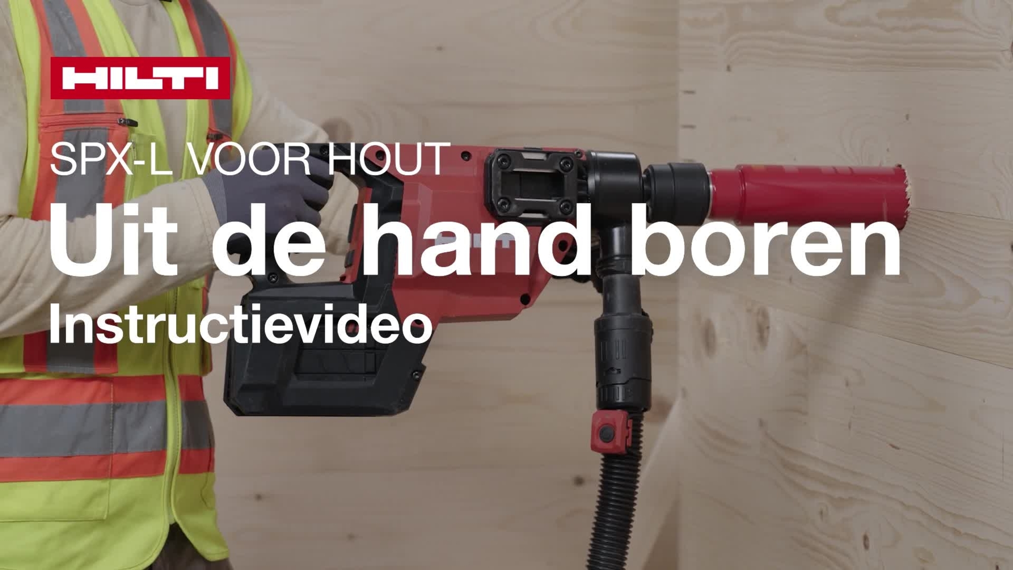 Instructievideo over hoe met de SPX handbediende kernboormachine SCX-L Wood gebruikt.