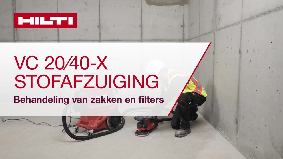 Video om de zak, doorlopende zak en filter in te stellen voor de stofzuiger VC 20/40-X. Rest van de wereld