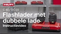 Vidéo didactique sur l’utilisation correcte du chargeur double C 8DC-22. Sans scène avec lumière rouge.